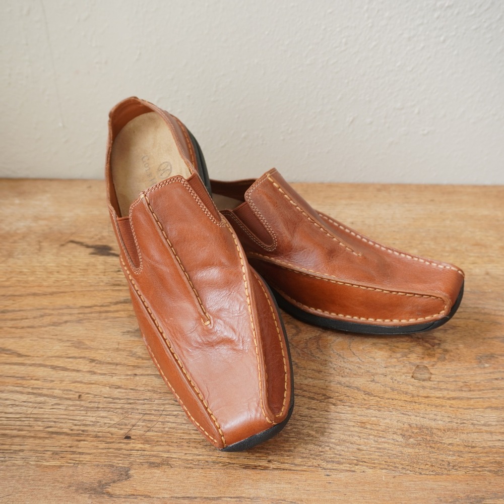 Cole Haan Nike Air Men's Size 11.5 Loafers Brown Leather Square Toe Casual